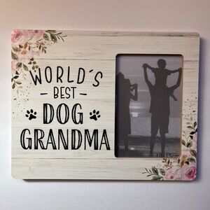Floral World's Best Dog Grandma Photo Frame